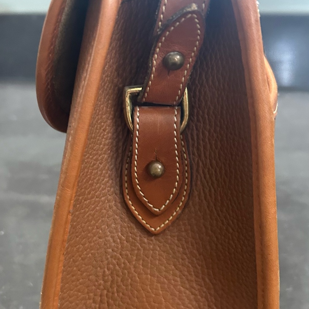 Dooney & Bourke Cognac Pebbled Leather Messenger Bag - Picture 3 of 6